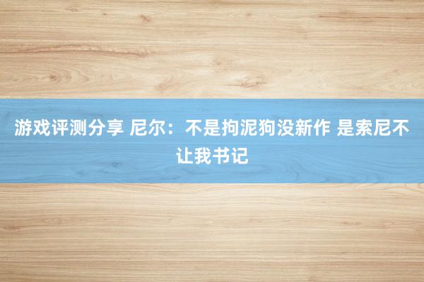 游戏评测分享 尼尔：不是拘泥狗没新作 是索尼不让我书记