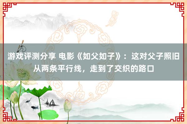 游戏评测分享 电影《如父如子》：这对父子照旧从两条平行线，走到了交织的路口