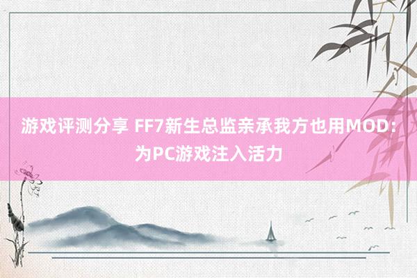 游戏评测分享 FF7新生总监亲承我方也用MOD：为PC游戏注入活力